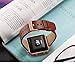 bayite Leather Bands with Frame for Fitbit Blaze Genuine Leather Straps Replacement for Fitbit Blaze Smart Fitness Watch Women Men Brown