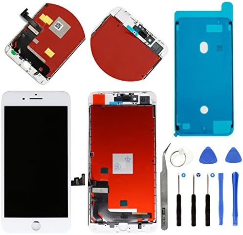 iPhone 8 Plus 5.5" Replacement 3D Touch Screen LCD Digitizer Display Assembly with Repair Tools and Frame Housing Adhesive (White)