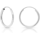 14k White Gold Endless Hoop Earrings, 14k Gold Thin Hoop Earrings, Cartilage Earrings, Helix Earring, Nose Hoop, Tragus Earring