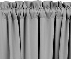 Amazon Com Panovous Grey French Door Curtains For Small Windows Elegant Curtains For Door Window Sidelight Curtain Grey 25x40 Inch 1 Panel Furniture Decor