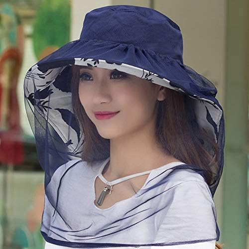 レディースキャップ 日よけキャップ 虫除けネット取り外し可能 ハット 日焼け止め ツバ広 通気性抜群 おしゃれ 庭仕事 農作業 ハイキング アウトドア