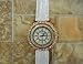 New Arrival ~ Fashion Round Case Quartz Watch Wristwatch Timepiece with Rhinestones Decor for Lady Female - White