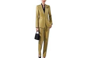 Women's Solid Color Blazer and Trouser Two Piece Suit Formal Office Business Work Wear Elegant Style