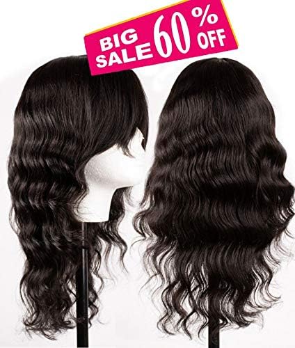 Short Human Hair Wigs with Bangs 10 Inch Wigs for Black Women Real Human Hair Natural Remy Brazilian Human Hair Wigs