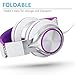 ECOOPRO Lightweight Portable Adjustable Over Ear Stereo Earphone Headphones Headset for PC MP3 MP4 Tablet Most Smart Phones-Purple