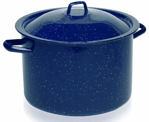 IMUSA USA C20666-10636W Speckled Enamel Stock Pot 7.75-Quart, Blue