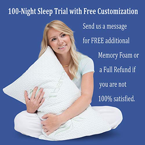 Handua Queen Size Shredded Memory Foam Pillows — Orthopedic Foam Pillows with Zipper, Washable