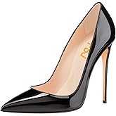 FSJ Women Formal Pointed Toe Pumps High Heel Sexy Stilettos Slip On Office Cute Evening Dress Shoes Size 4-15 US
