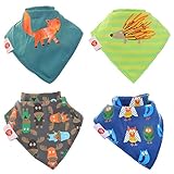 Zippy Fun Baby Bandana Drool Bibs (4 Pack Gift Set) Woodland Animals