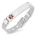 ForeverGiftsusa Free Engraving - Stainless Steel Ladies Medical Id Bracelet