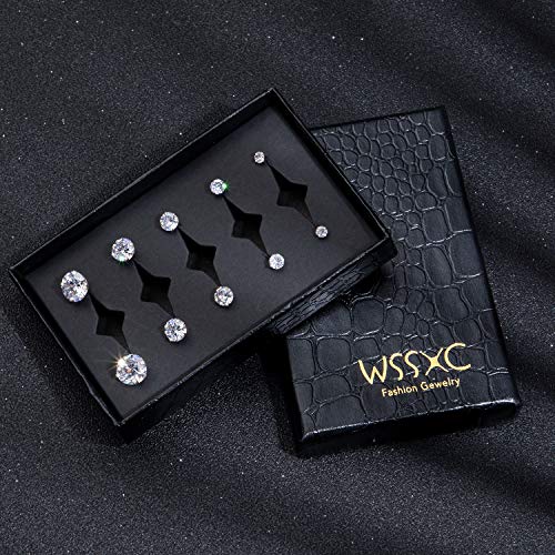 3 Pairs+Earrings+Hypoallergenic+Zirconia+Stainless