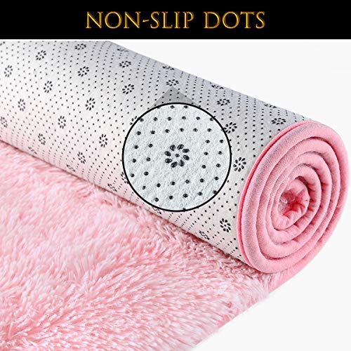 Pacapet-Fluffy-Area-Rugs-Pink-Shag-Rug-for-Girls-Bedroom-Plush-Furry-Rugs-for-Living-Room-Fuzzy-Carpet-for-Kids-Room-Nursery-Home-Decor-4-x-59-Feet