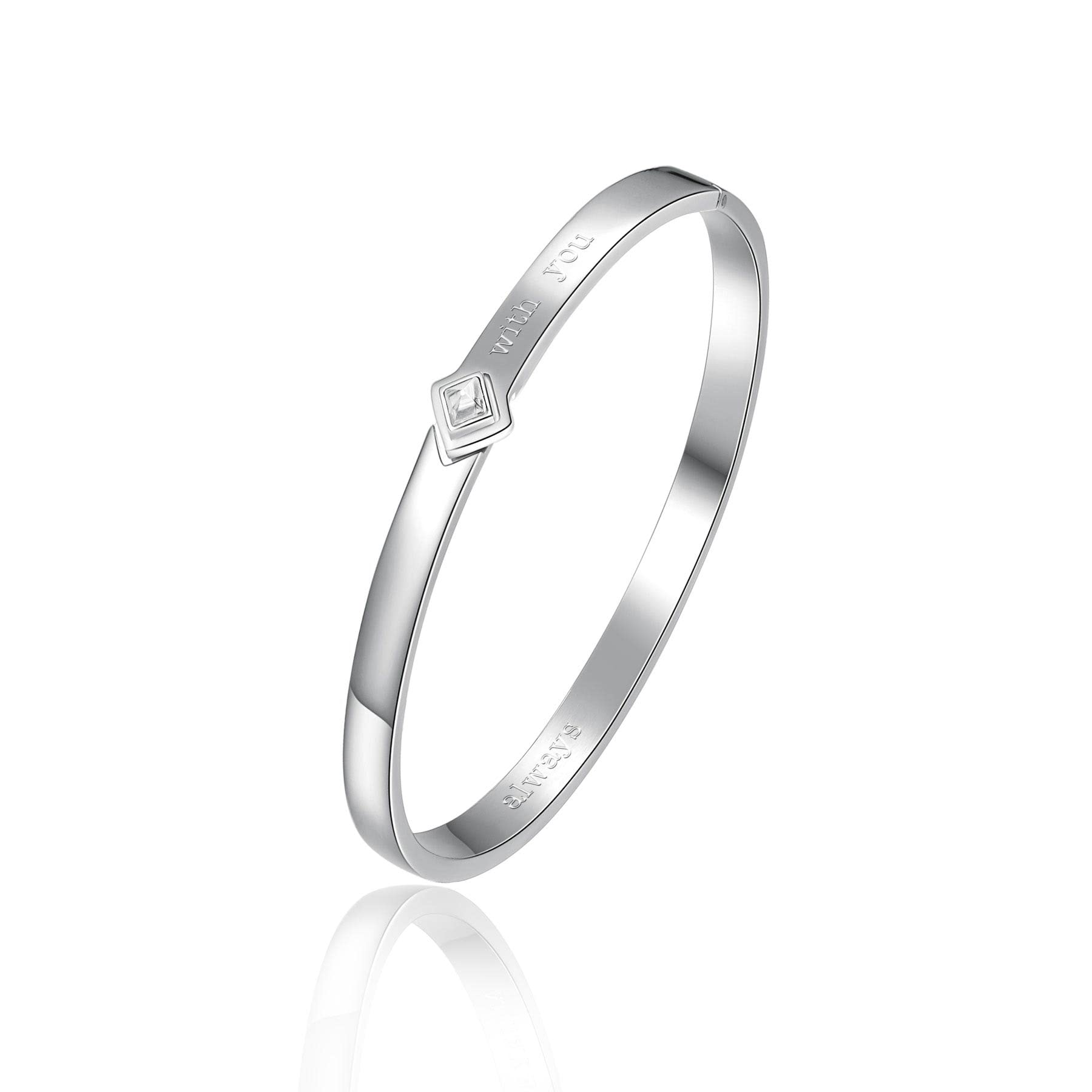 Brosway Unisex Bracelet BMY13_0, Ø 60mm, Stainless Steel Alloy Steel, Crystals from Swarovski©