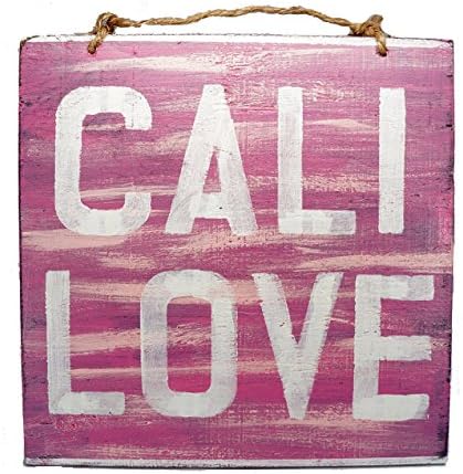 California Love Hand-Painted Wood Sign - Aqua or Pink