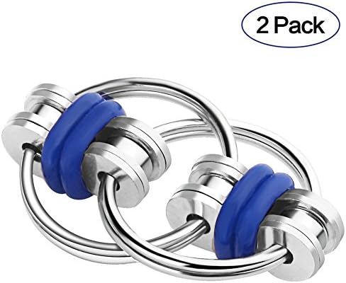 SMARTED Flippy Key Chain Fidget toy for Kids Adults Fidgeter Focused Concentrate ADHD Keep Hand Busy Stress 2 Pieces (Blue)