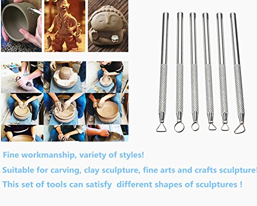 Clay Carving Tool, BeeSpring Clay Sculpting Tools Craft Art Tools Pottery Clay Soap Carvers Modelling Carving Tool Hand Tool Set of 6