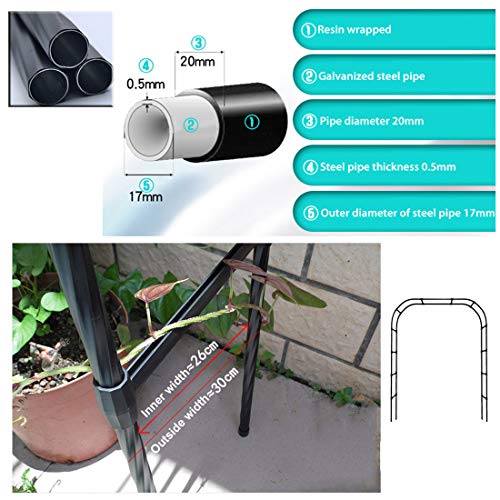 Gnova Weißer Rosenbogen GartenTorbogen Gitterlaube für Kletterpflanzen,Hochzeitseingang,BlumenRosenhilfe,schwarz,Breite… – Bild 8