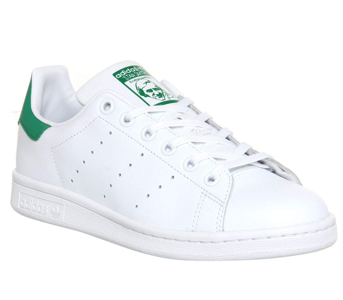 Adidas Stan Smith Cf Unisex Kids Low Top Sneaker, White (Footwear White/Green), 3 UK (35.5 EU)