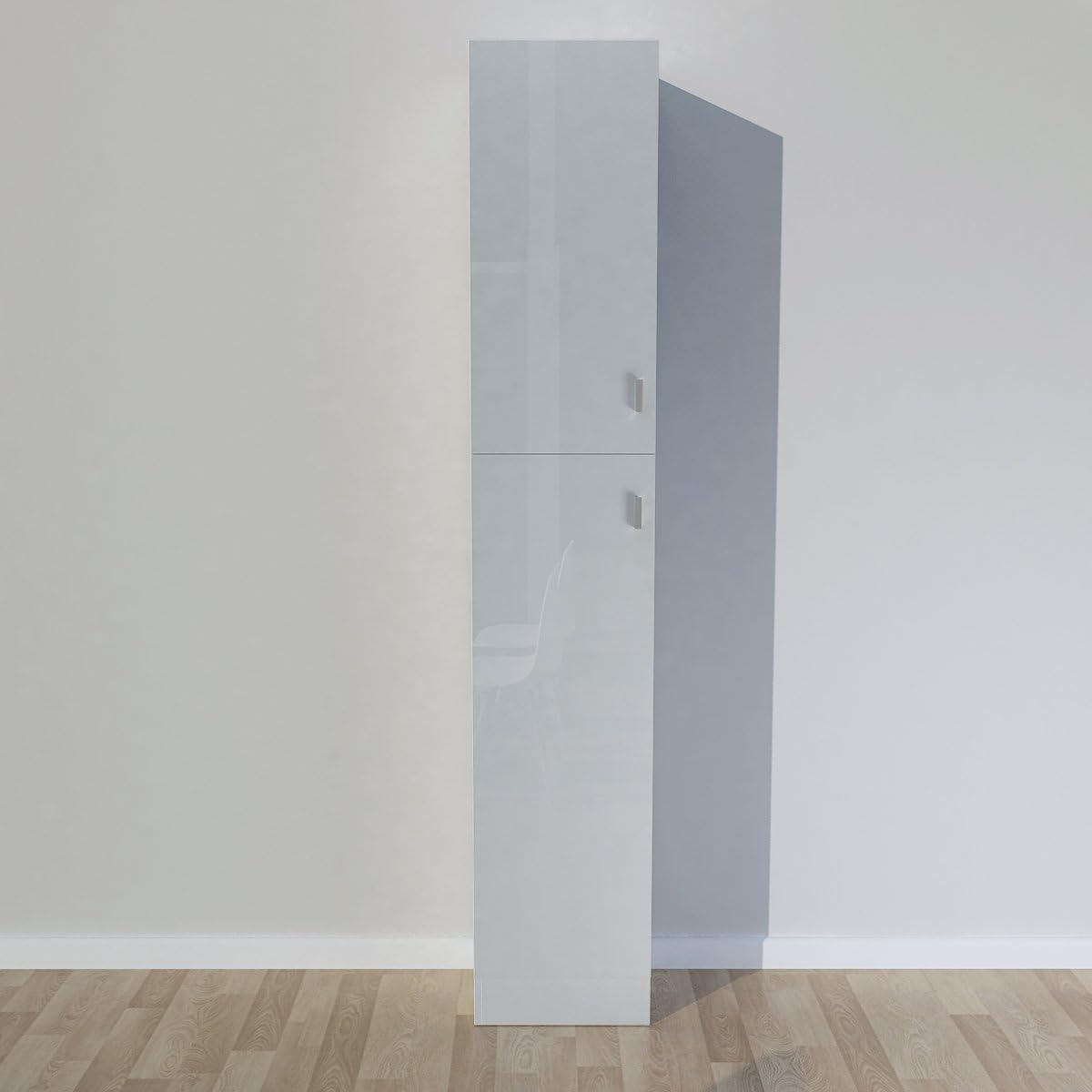 Britoniture 1900mm Tall Gloss White Bathroom Cabinet Cupboard Storage Unit Floor Standing Furniture
