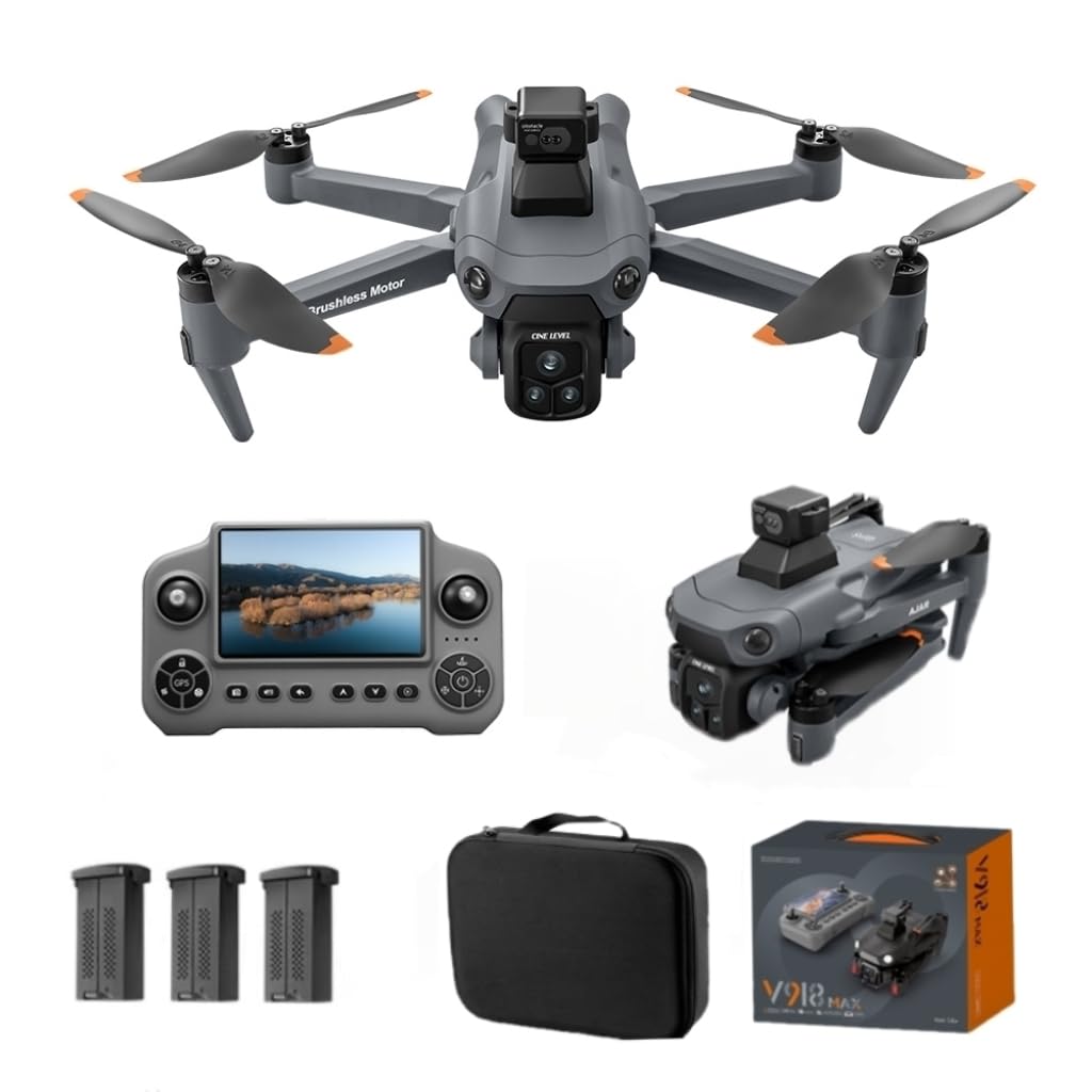 Photo 1 of ** Only remote and batteries as well as some accessories included missing actual drone *** 8K drone with camera for adults, GPS drone with 360° obstacle avoidance, 5G Screen Remote Control, Auto Return, 3 Batteries 75 Min Total, 5000m Flight, 50x Zoom, Br