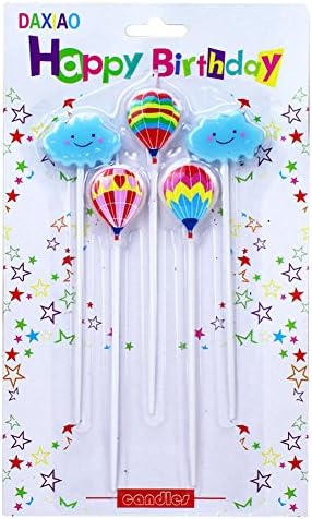 Birthday Candles, Cake Toppers, Long Toothpicks for Easy Inserting, Cute bright color for clouds and balloon