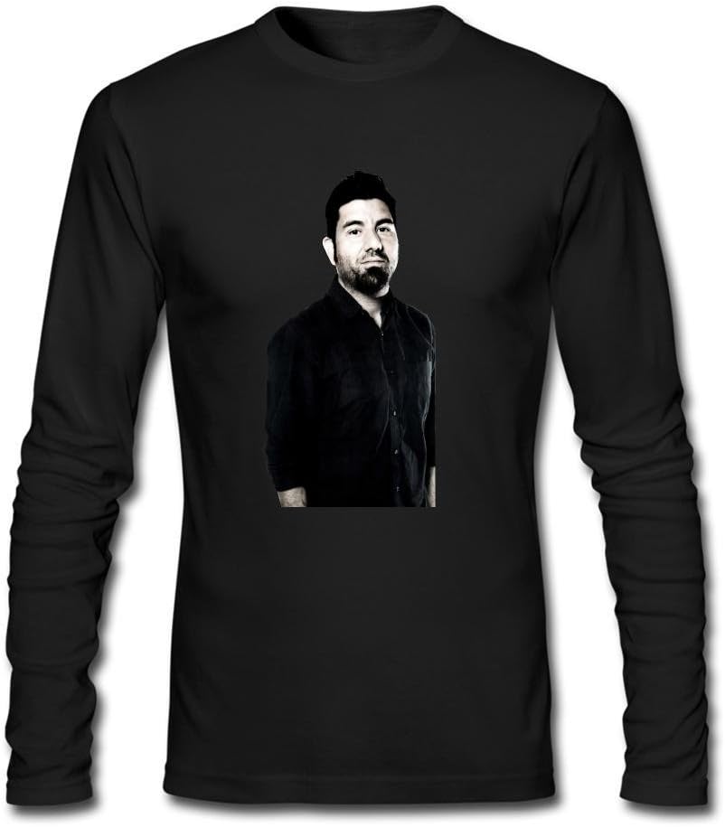 QPWDG Mens Customized Deftones Chino Moreno 100% Cotton O-Neck Long Sleeve T Shirts Black M