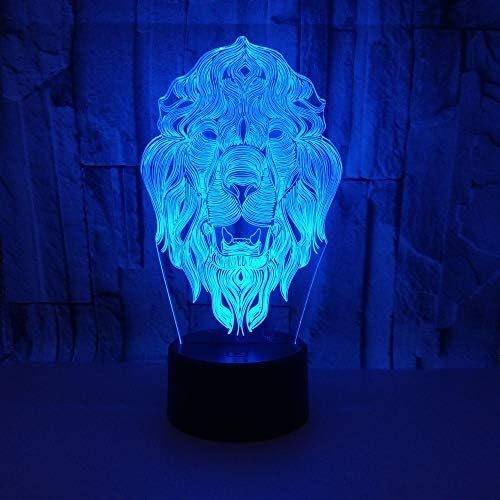 Lion LED Colorful Gradient 3D Stereo Table Lamp Touch Remote USB Night Light Desk Bedside Creative Decoration Gift Decoration Protect Eyes