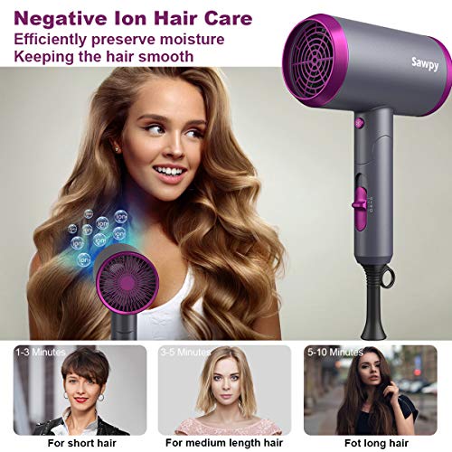Ionic Hair Dryer, 1800W Professional Salon Negative Ions Blow Dryer