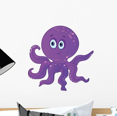 Amazoncom Cute Baby Octopus Wall Mural By Wallmonkeys Peel And