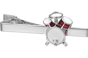 RunootPR Novelty Tie Clips for Men Unique Music Rose Glasses Pen Paper-Clip Skinny Tie Bar Personalized Jewelry Gift