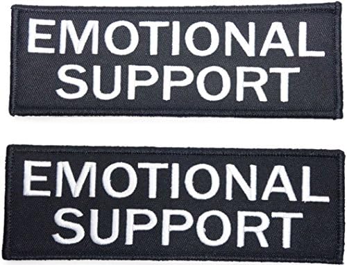 Leashboss Emotional Support Dog Patch for ESA Vest - Embroidered 2 Pack - Hook and Loop Both Sides - 3 (Emotional Support, 1 x 2.75 Inch)