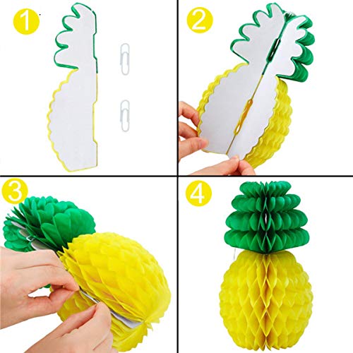 148 Pieces Hawaiian Jungle Party Decoration Set Luau Party Supplies Decor Tropical Palm Leaves, Silk Hibiscus Flowers, Tissue Paper Pineapples, Cupcake Toppers, Paper Cocktail Umbrella,Umbrella Straws by YLIANG - Thumbnail 6