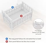 Vicloon Cot Bumper 2Pcs Breathable Mesh Crib Rail Cover Grey 340x30cm view 3