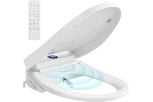 TOTTE Auto Open/Close Lid Bidet Toilet Seat Elongated, Smart Toilet Seat with Instant Warm Water Heated Bidet Seat & Warm Air Dryer, Multiple Wash Methods, Remote Control, ECO Mode