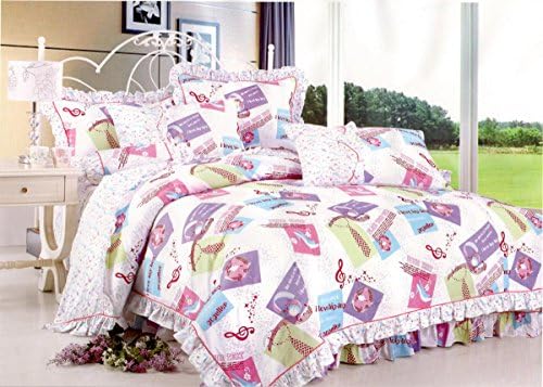 FT Home Fashion Music Note Twin XL 100% Cotton Bedding Sheets Set for Dorm &amp; School Bed