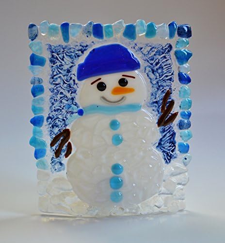 Lovely snowman votive candle holder by YafitGlass
