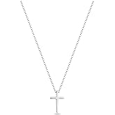 BYIA 925 Sterling Silver Cross Necklace Dainty 18K Gold Vermeil Cross Pendant Simple Cute Necklaces for Women Trendy Jewelry 16+2" Hypoallergenic