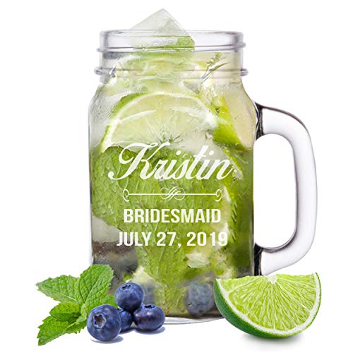 1 Bridesmaid+Mason+Jar+Tumbler+Cups