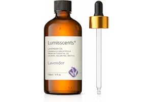 Lumisscents Lavender Essential Oil 4 fl oz (118 ml) – For Aromatherapy, Diffusers, Bath & Home Use – Premium Grade – Glass Dr