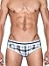 Croota Mens Underwear, Low-Rise Bikini, Brief, Satin Accented Waistband, TB02M Brown/Blue