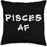 YO! Pisces AF Astrology Constellation Horoscope Zodiac Sign Throw Pillow, 16x16, Multicolor