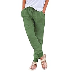 Pants for Women Drawstring Back Elastic Waist