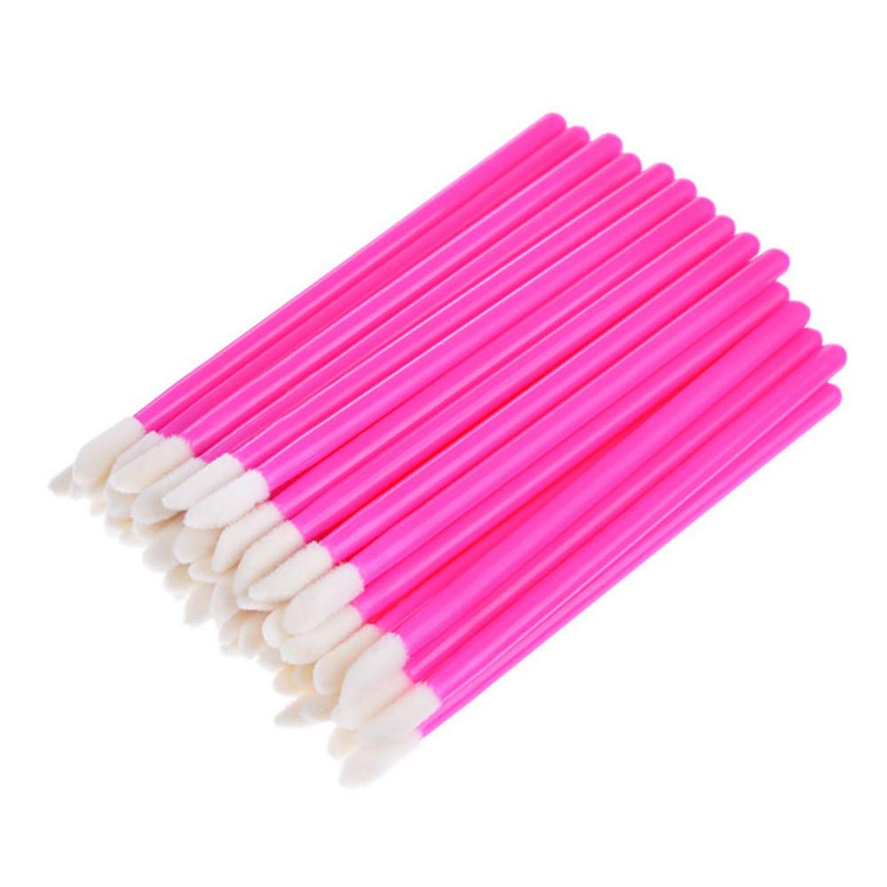 50PC Lip Brush, Concealer Brushes, Lip Brush Disposable Under $7, Make Up Brush Lipstick Lip Gloss Wands Applicator Tool Makeup Beauty ToolSimplylin (Hot Pink)