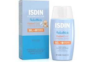 ISDIN fotoprotector fusion fluid mineral baby pediatrics spf 50, protector solar facial 100% mineral para la piel del nino y bebe, 50ml