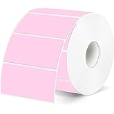 2x1 Inch Thermal Labels, Pink Thermal Printer Stickers, Waterproof Self-Adhesive Shipping Label Printer Sticker for Barcode, Name, Address, 300 Labels/Roll