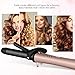 PRETTY SEE Curling Wand Interchangeable Curling Iron Ceramic Barrels Electric Hair Curler with Carry Case, Rose Gold