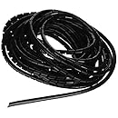 6mm Outside Dia 6.4M PE Polyethylene Spiral Cable Wire Wrap Tube Black
