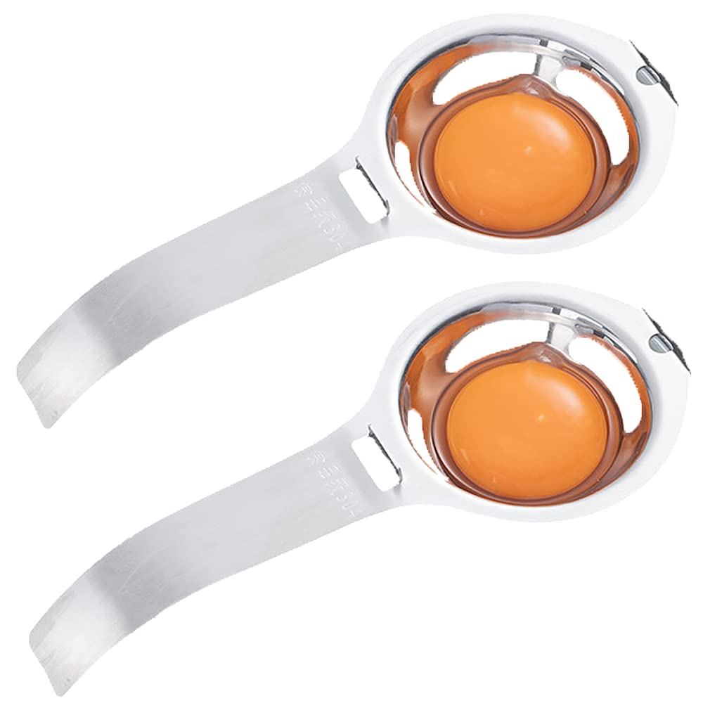 2 Pcs Egg Separator Egg Yolk Separator Stainless Steel Egg White Separator Egg Kitchen Gadget Cooking Baker Tool