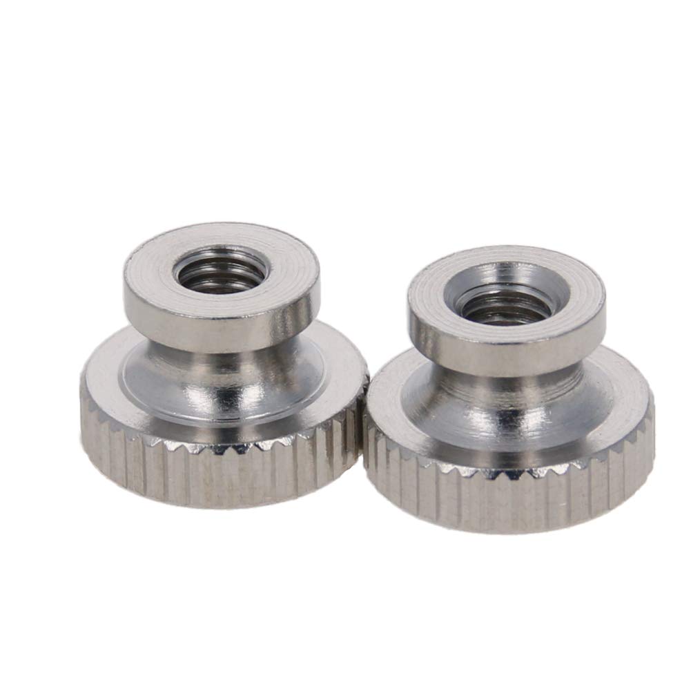 MroMax Knurled Thumb Nuts, M4 Through Hole Round Knobs ，Whitewash 304