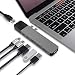 HyperDrive USB C Hub, Sanho Type C Multi-Port Adapter for MacBook Pro/Air 2019 2018, Dual 6in2 Thunderbolt USB-C Dongle w Gigabit Ethernet, 40Gb/s C-USB 100W, 5Gb/s Type-C w 60W PD, 4K HDMI, 2xUSB3.1